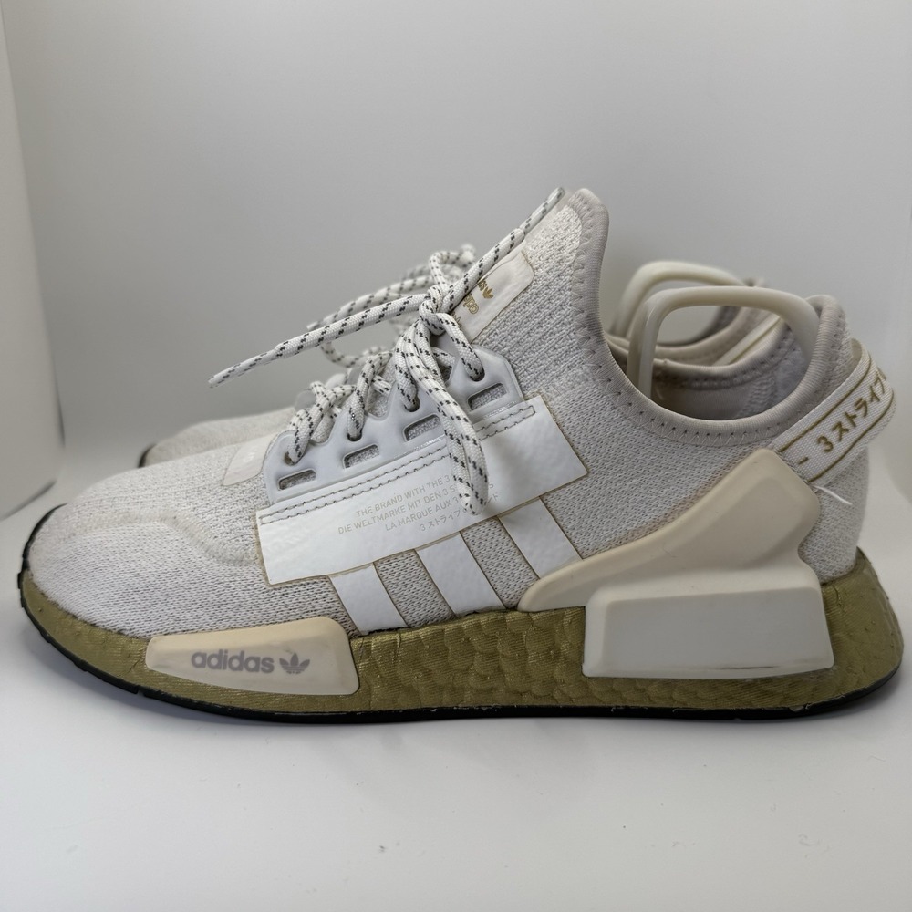Adidas Sneakers NMD R1 V2 Women's Size 7 Running  White And Gold No Insoles‎